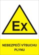 Bezpe�nostn� tabulka Nebezpe�� v�buchu plynu